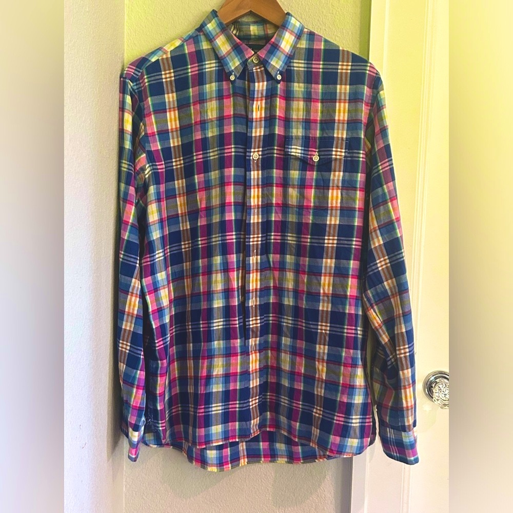 Men’s Ralph Lauren Button Down in Colorful Plaid Size Large